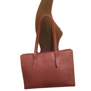 LOVEVOOK Deep Plum Vegan Leather Laptop Tote Bag NWOT 17.3" Work Purse